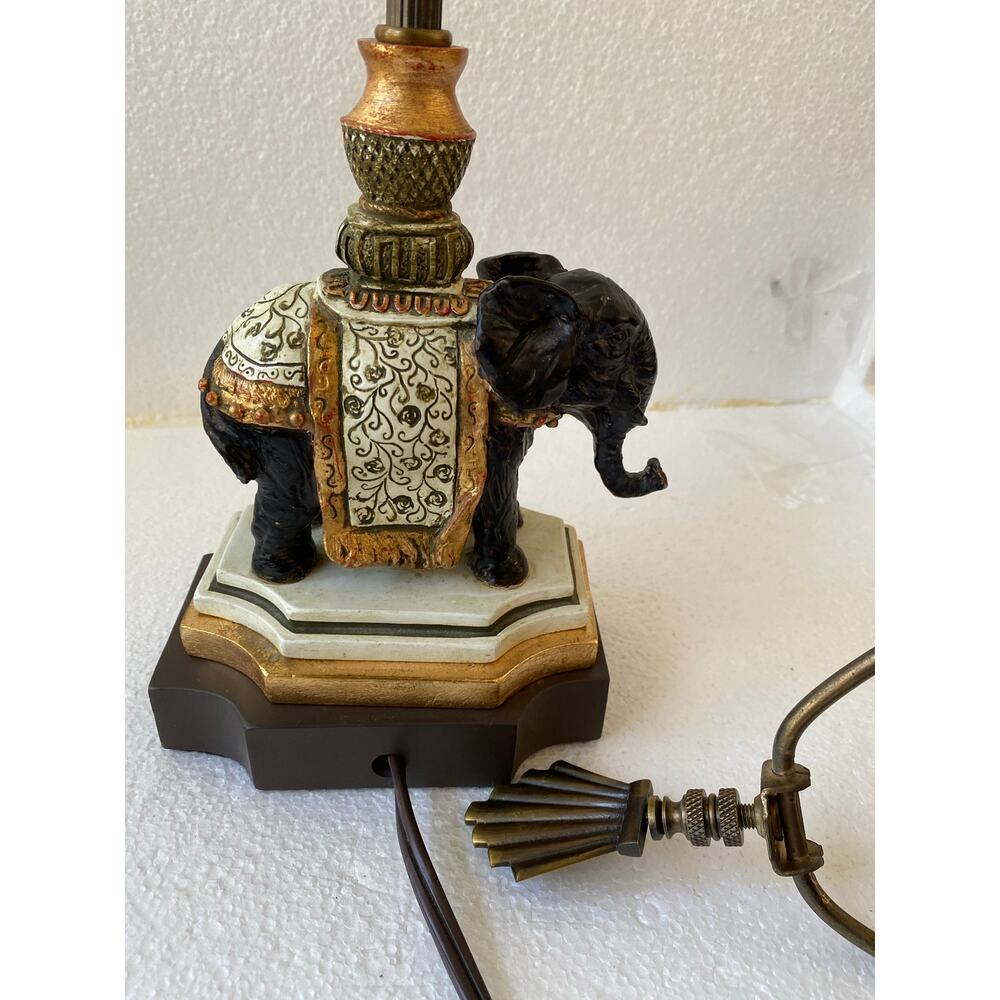 Vintage table lamp featuring a sculpted elephant base exotic decor